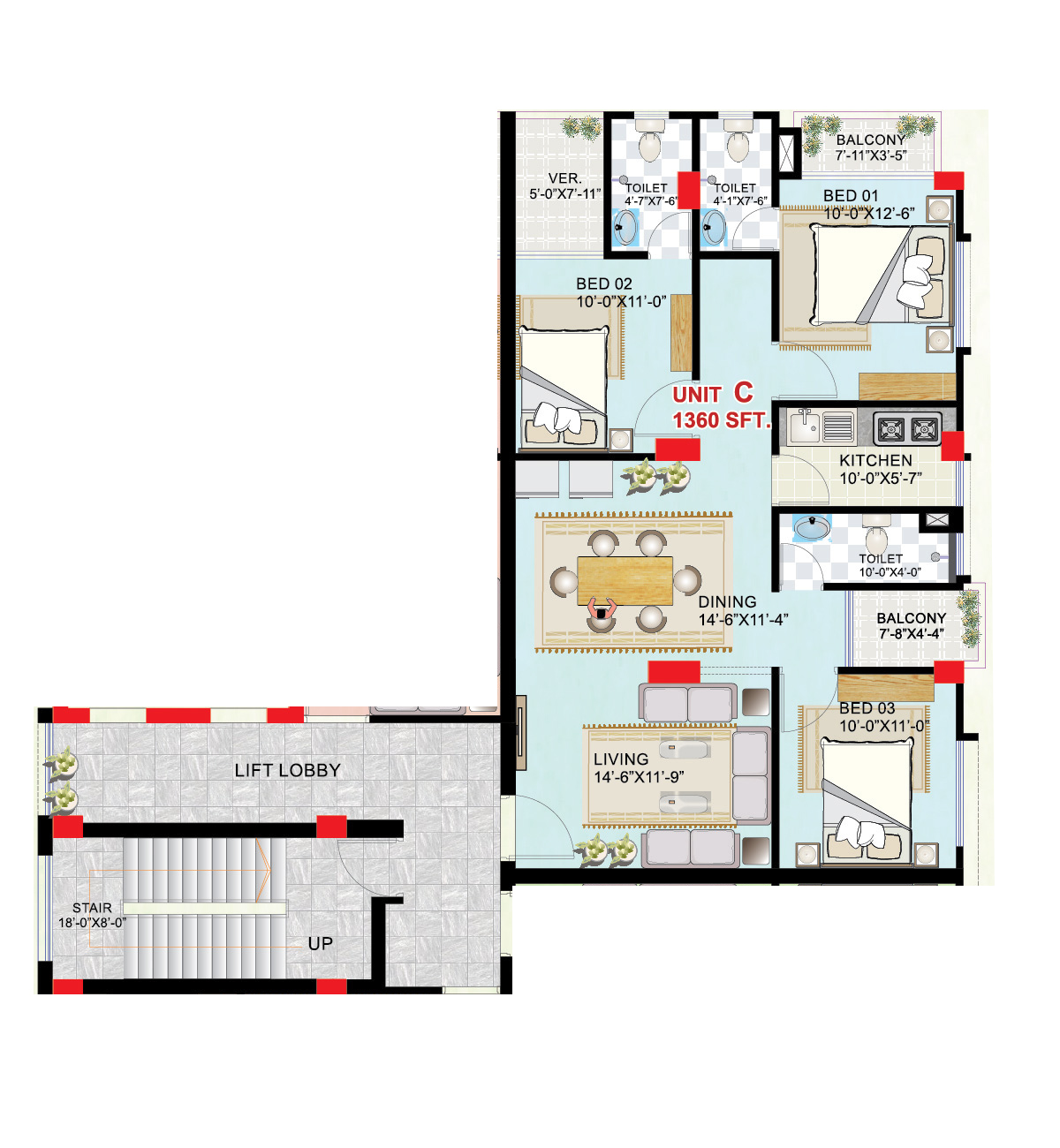 Unit C Floor Plan