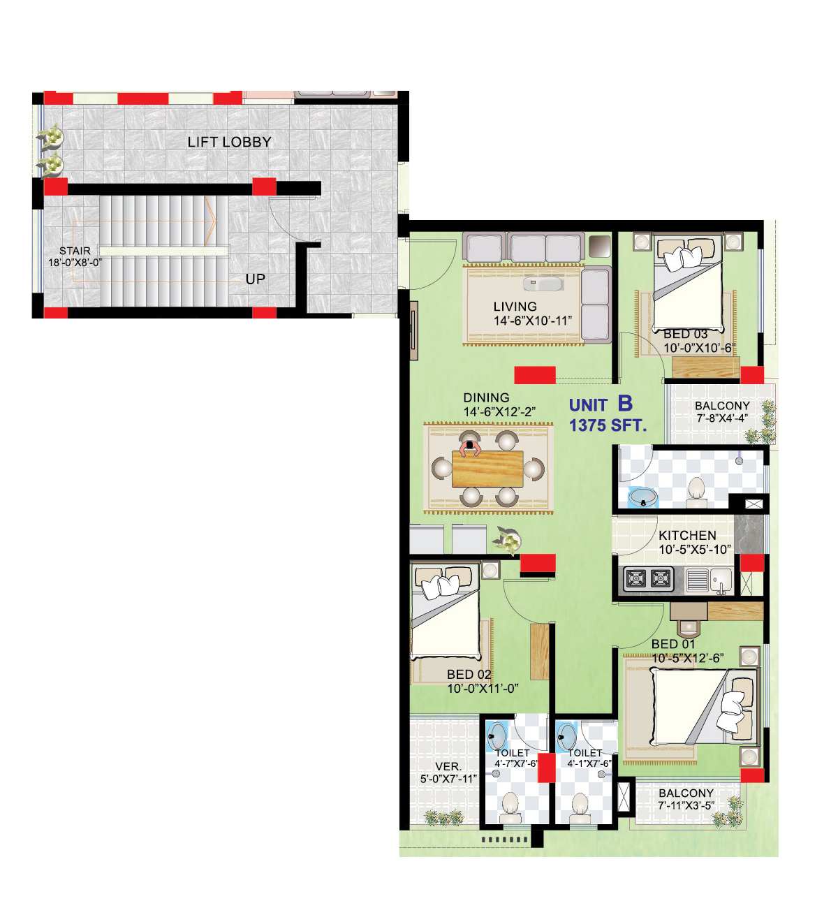 Unit B Floor Plan